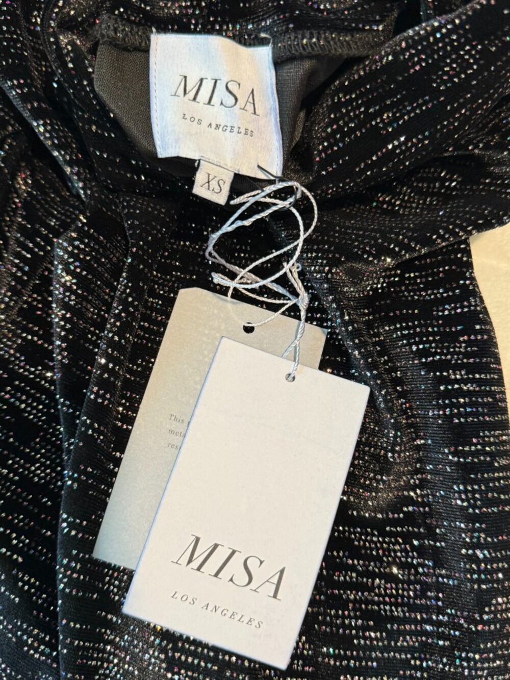 Misa Los Angeles Black Velvet Sparkle Mini Dress Size XS |  Party Cocktail Dress - Picture 5 of 6